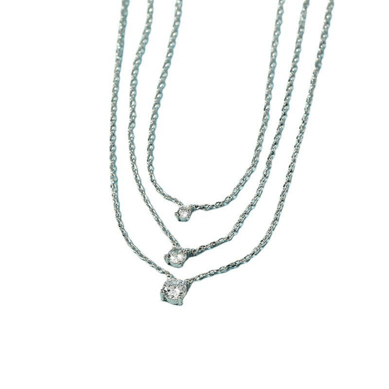 Clavicle Chain Single Diamond Zircon Temperament Necklaces