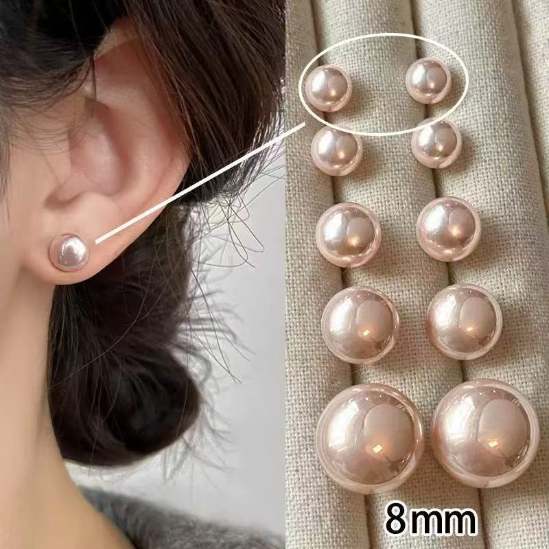 Pearl Cherry White Female Korean Sweet Popular High-grade Light Luxury Stud Earrings