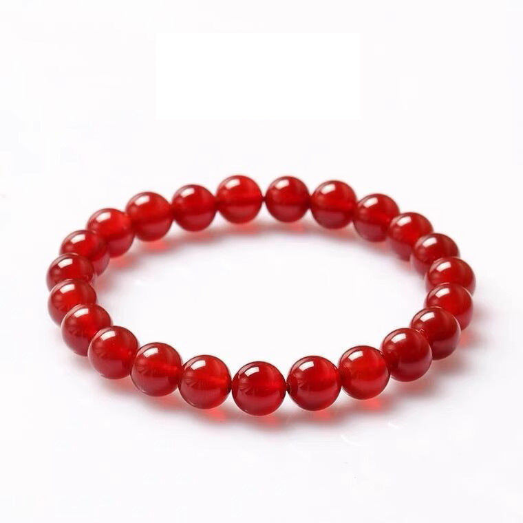 Bracelets 3-en-1 Bouddha Gardien du Zodiaque en Agate Rouge pour Homme