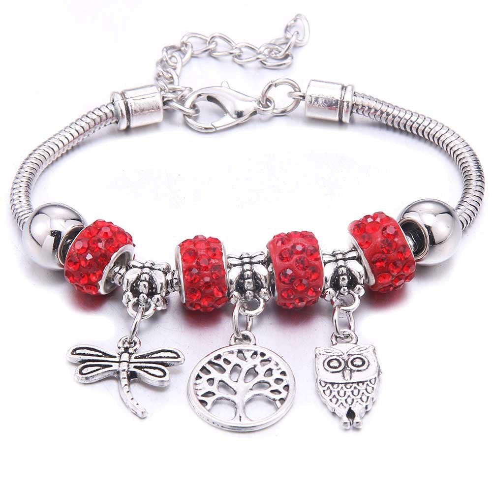 Women's Grid Popular Adjustable Crystal Love Butterfly Bracelets