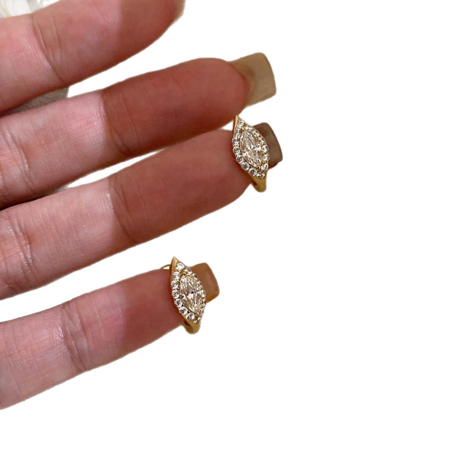 Horse Eye Diamond Inlaid Ear Clip Female Niche Exquisite High Earrings