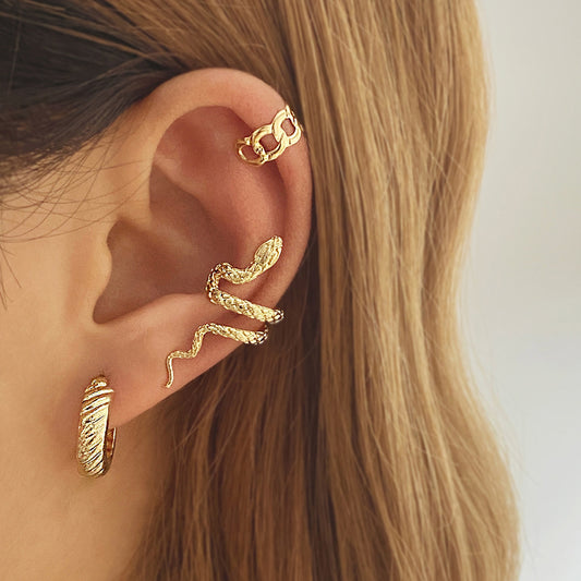 Jewelry Snake-shaped Ear Clip Set Open Earrings