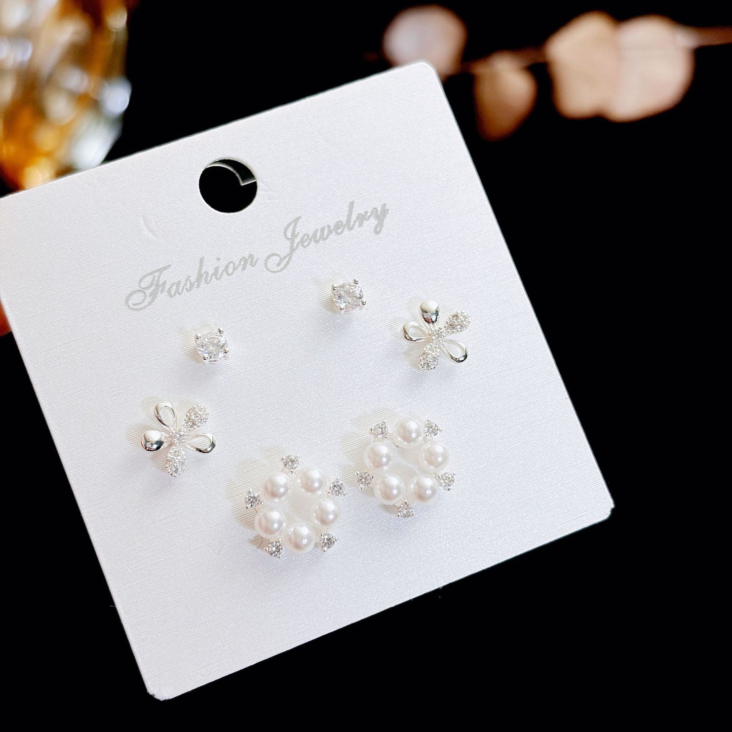 Women's Three Pairs Storage Ear High Sense Earrings