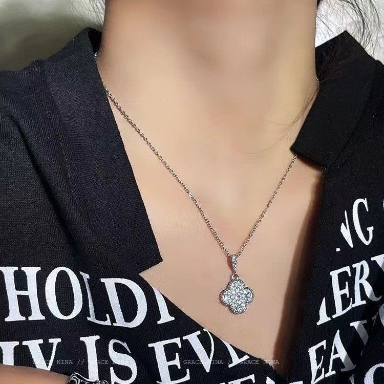 Women's Diamond Four-leaf Clover Classic Fashion Temperament Affordable Luxury Style Four Jewelry Set