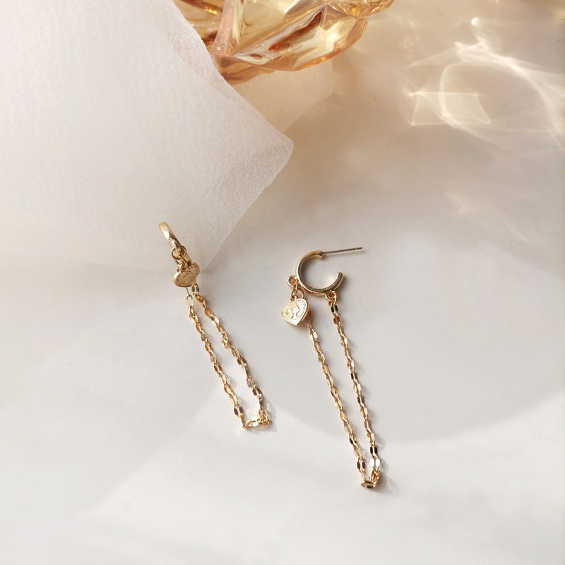 Tassel Metal Simple Small Shaped Female Earrings