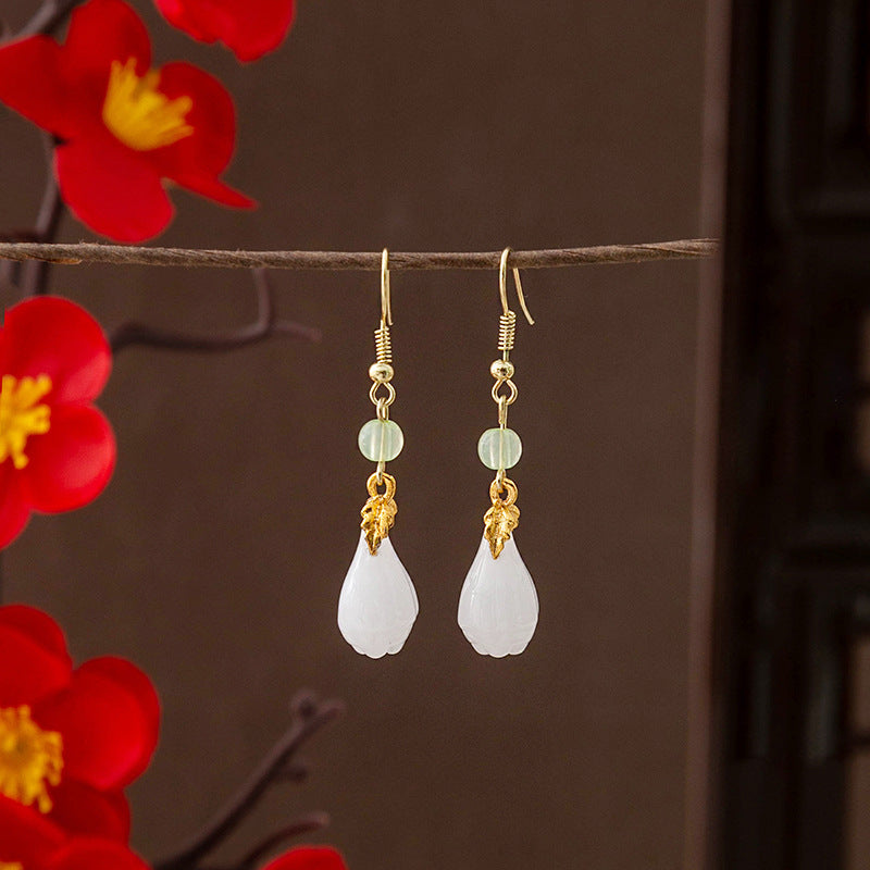 Selection Of Chinese Ancient Style Beaded Long Fringe National Hollow Earrings