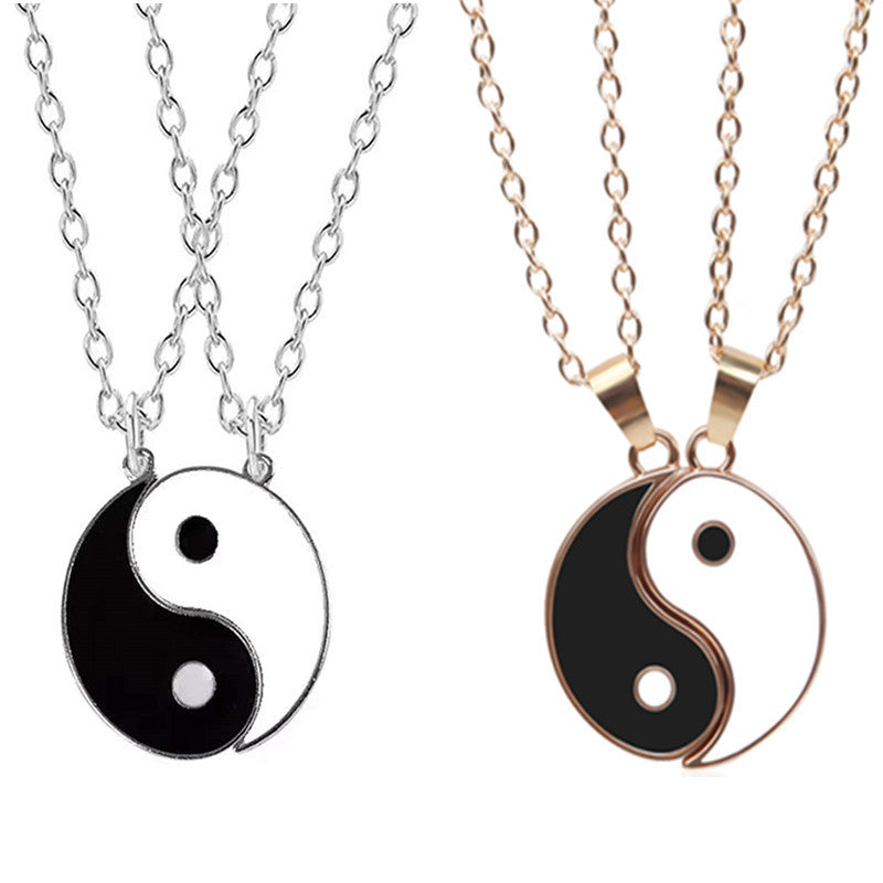 Bracelets de couture de pendentif Yin et Yang tissés en alliage