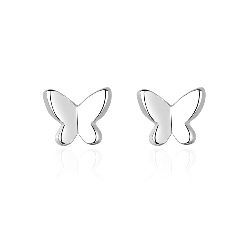 Boucles d'oreilles en argent Sterling pour femmes, petit papillon, simples, mignonnes et dignes