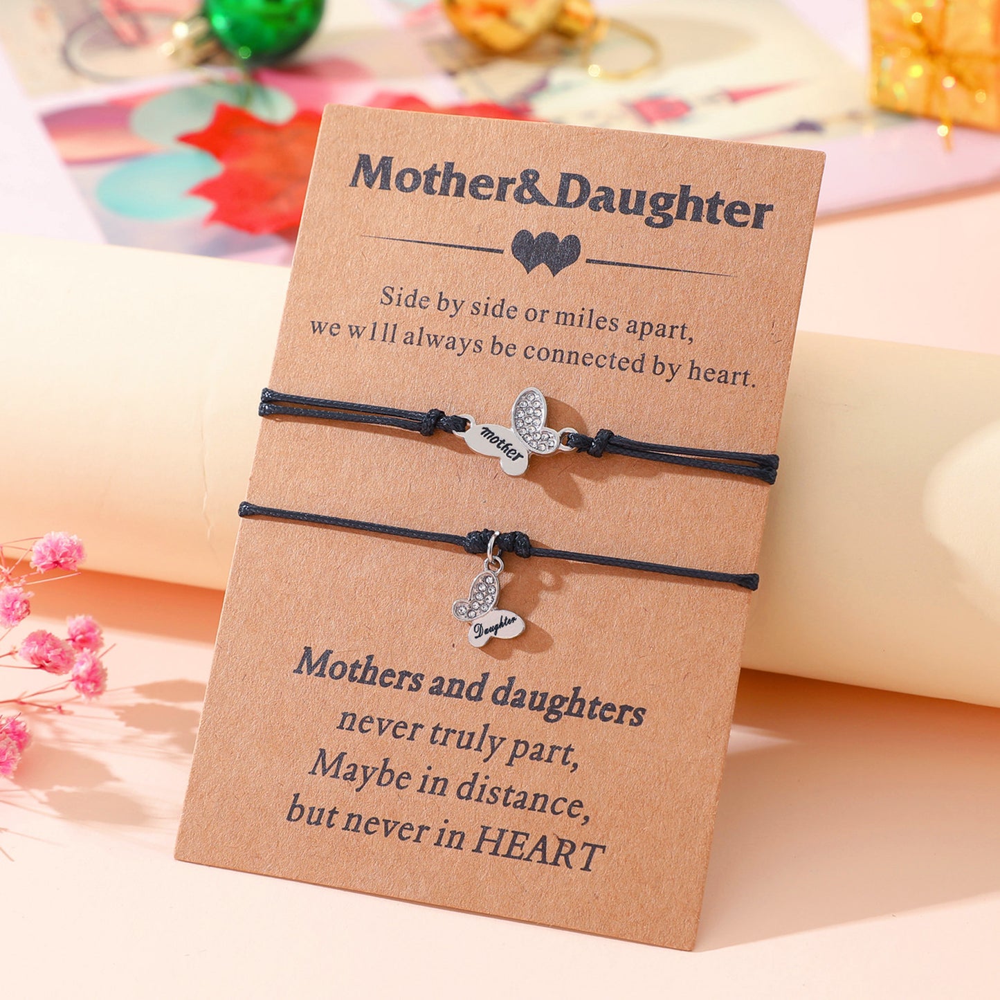 Women's Butterfly Mother And Daughter Lettering Metal Bracelets