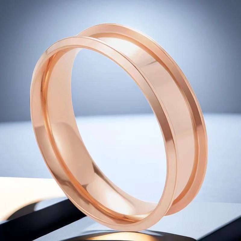 Titanium Steel Female Niche French Electroplating Ring
