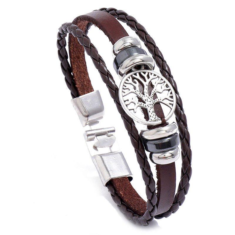 Men's Fashion Ornament Personality Lucky Tree Woven Bracelets