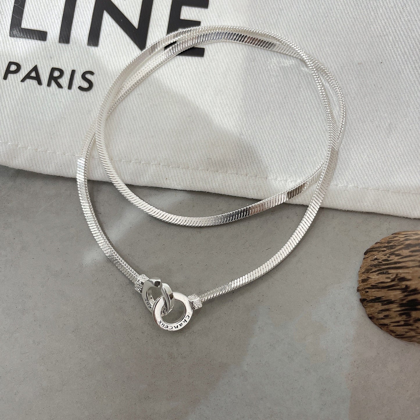 Bracelets de luxe légers pour femmes, en os de serpent carré Sier