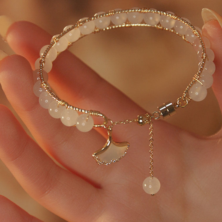 Style Ginkgo Leaf Female Design Elegant High Sense Gentle Magnetic Bracelet