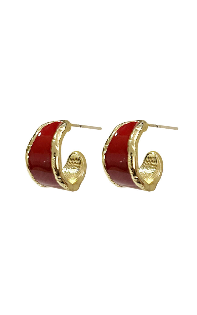 Boucles d'oreilles lumineuses festives rouges en forme d'aiguille pour femmes