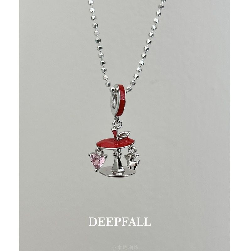 Safe Smooth Christmas Romantic Red Apple Clavicle Chain Pendants