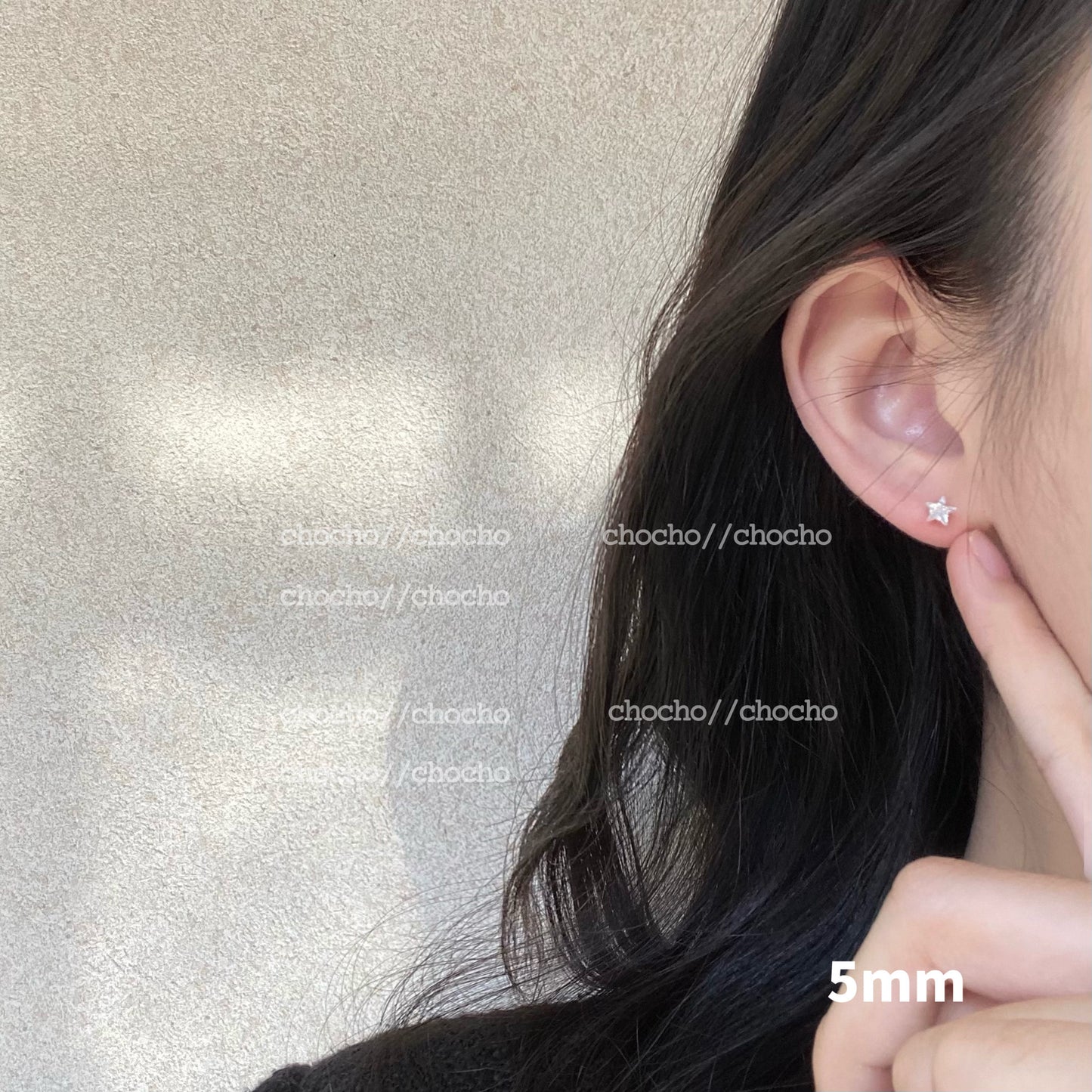 Women's Sterling Sier For Pentagram Zircon Shining Diamond Ear Bone Sweet Rings