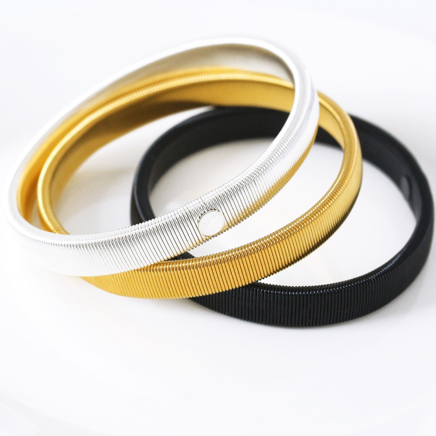 Men's Cocktail Armband Metal Spring Elastic Bangle Bracelets