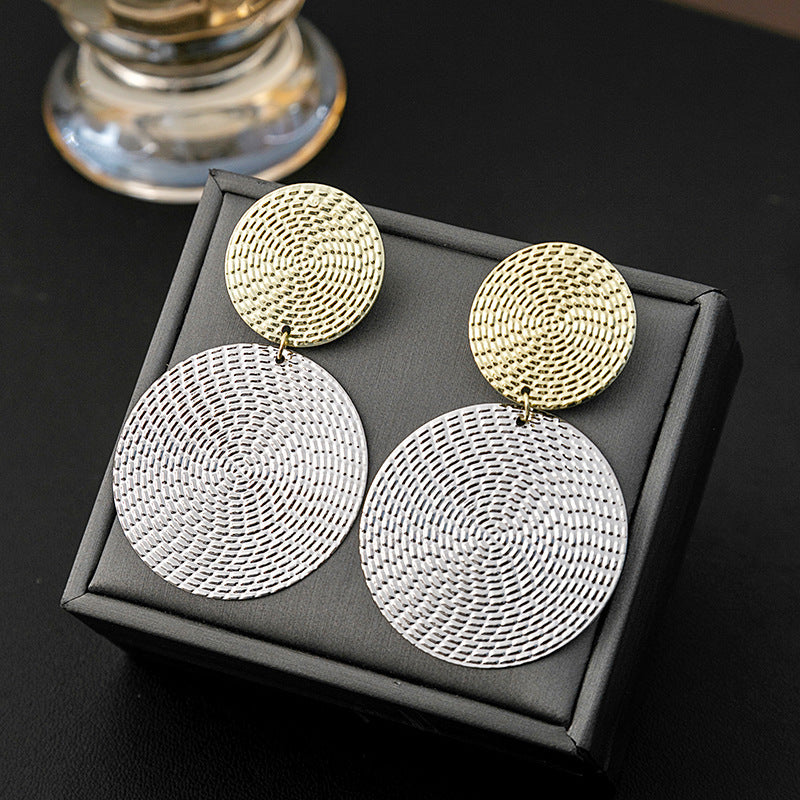 Needle Simple Round Contrast Special Interest Light Luxury Earrings