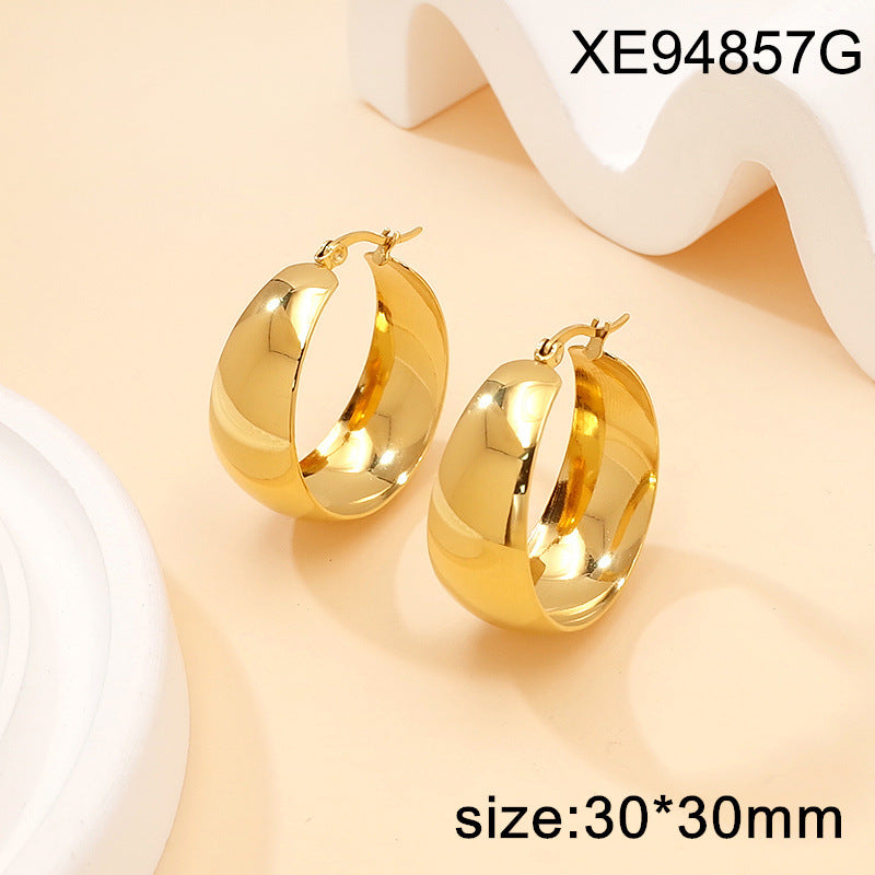 Women's Steel Gold-plated High-grade Exaggerated Geometry Ear Light Earrings