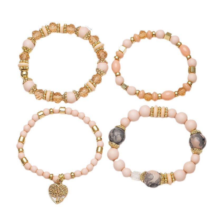 Fashion Bohemian Ethnic Style Crystal Peach Bracelets