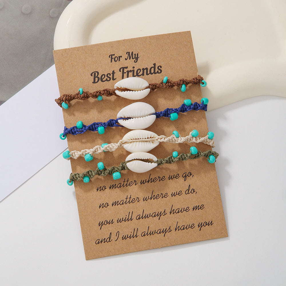 Ornament Simple Beach Beaded Pull Card Bracelets