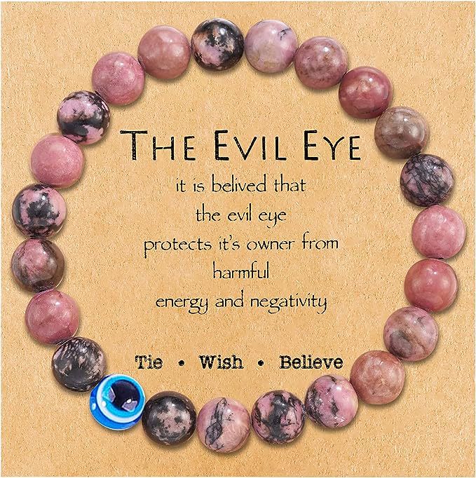 Blue Beads Heart Pink Zebra Tigereye Bracelets