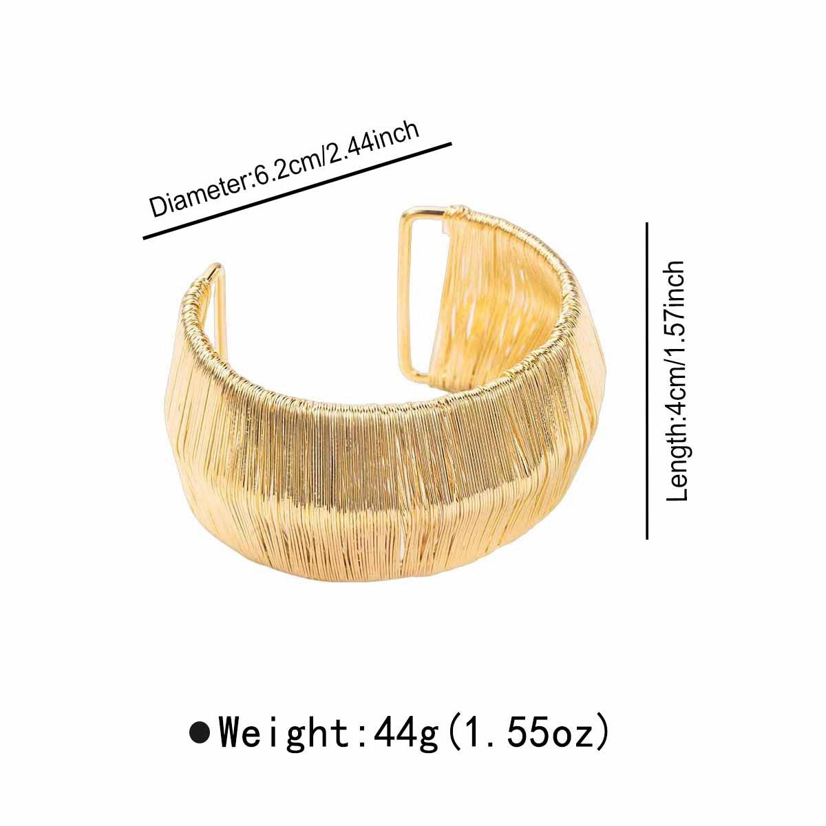 Women's Exaggerated Metal Texture Iron Wire Open Wide Bracelets