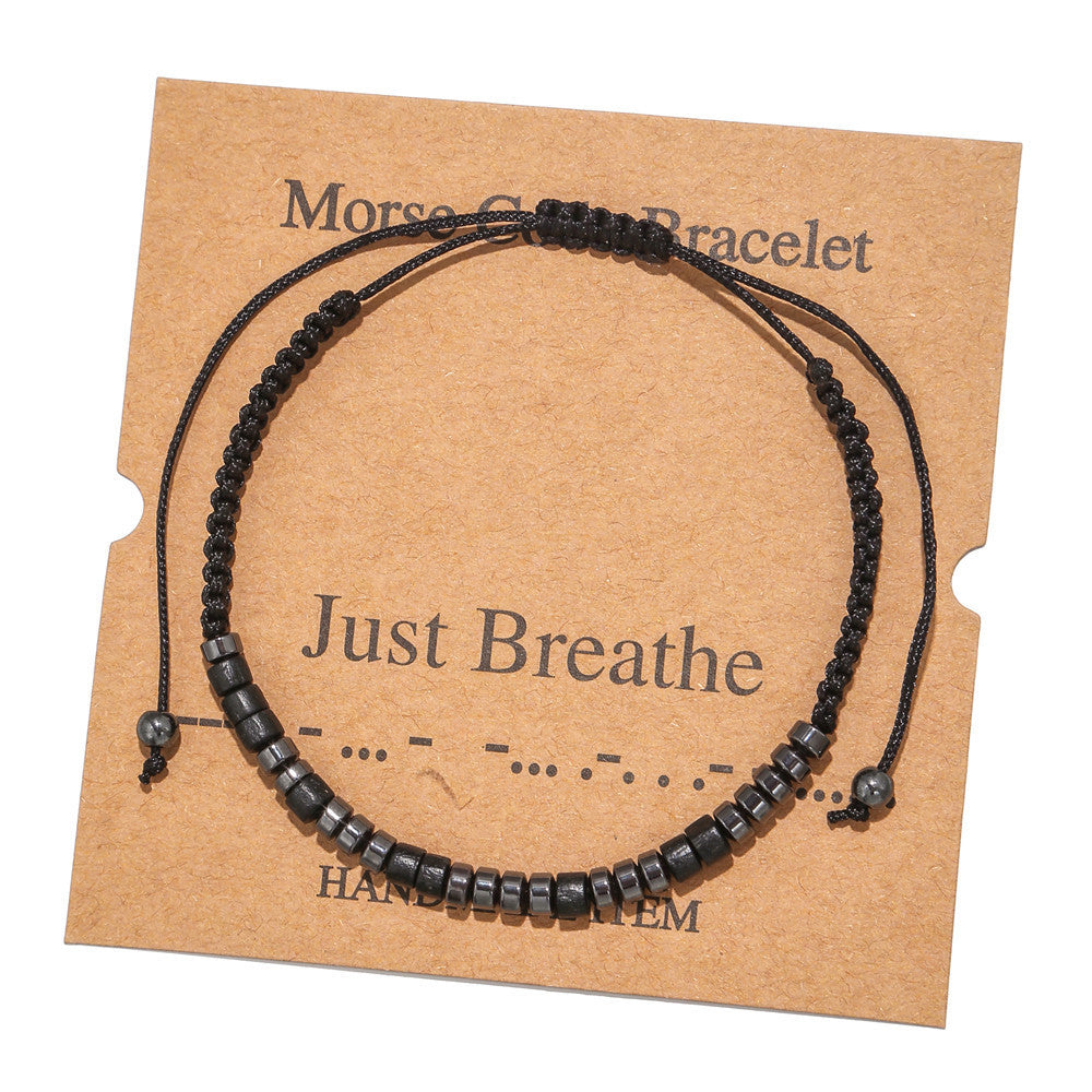 Creative Black Iron Stone Beaded Hand-woven Bracelets