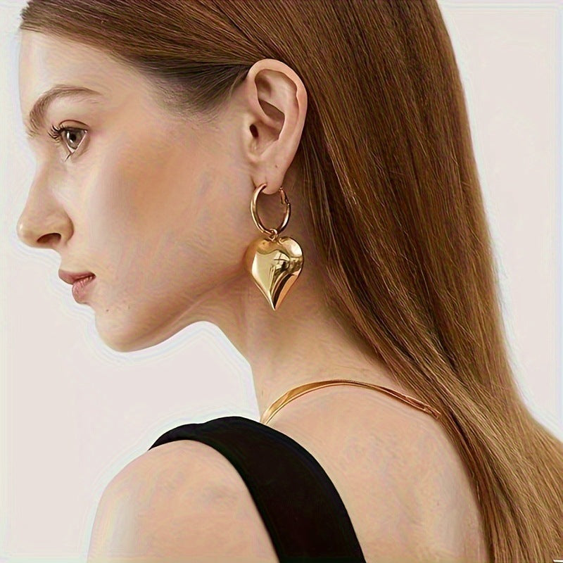Heart Female Exaggerated Personalized Simple Face Ear Buckle