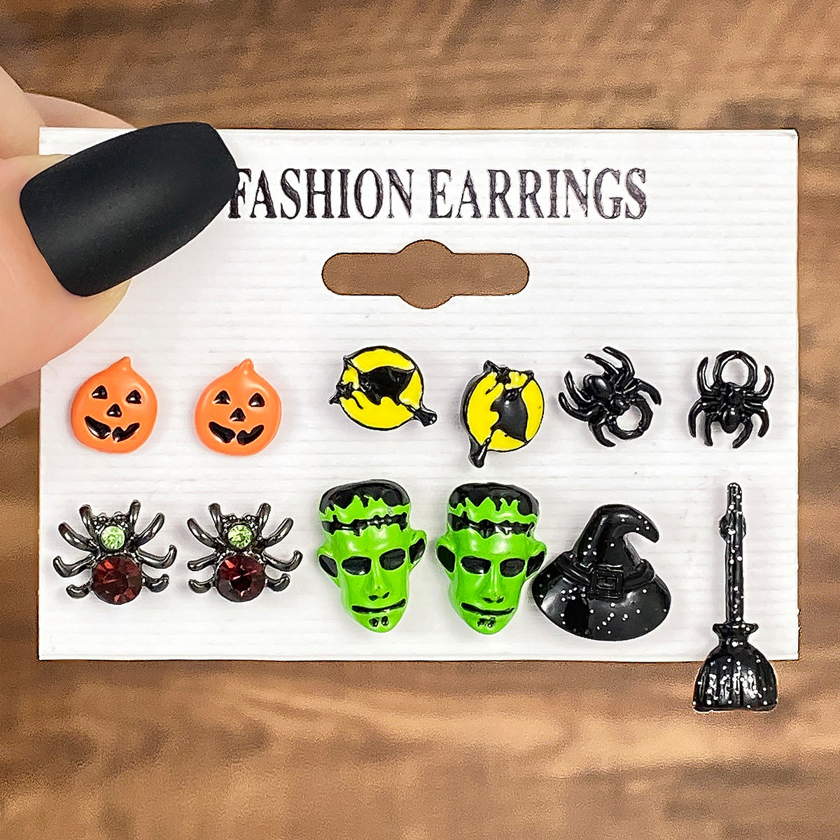 Halloween Personalized Niche Dripping Bat Spider Earrings