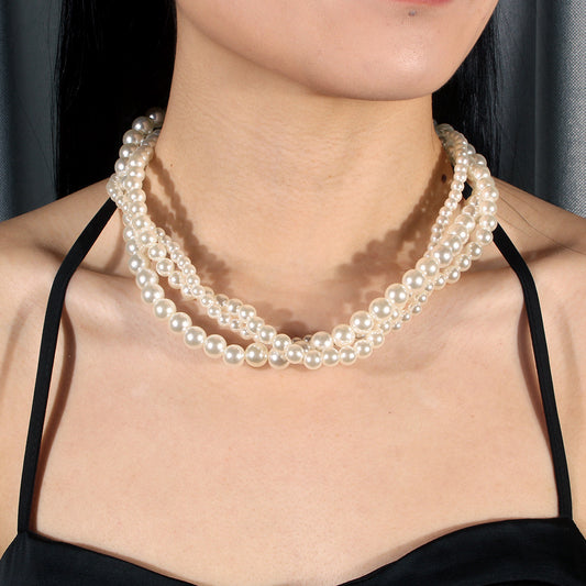 Pearl Bead String Jewelry Simple Elegant Necklaces