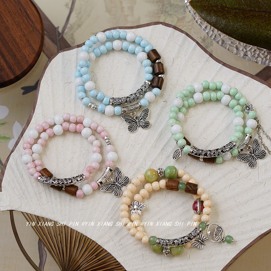 Ceramic Chinese Female Ethnic Style Artistic Bracelets