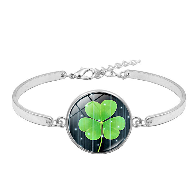 Lucky Four-leaf Clover Time Stone Female Gift Bracelets