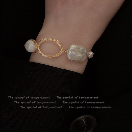 Women's Light Luxury High-grade Baroque Shaped Freshwater Bracelets