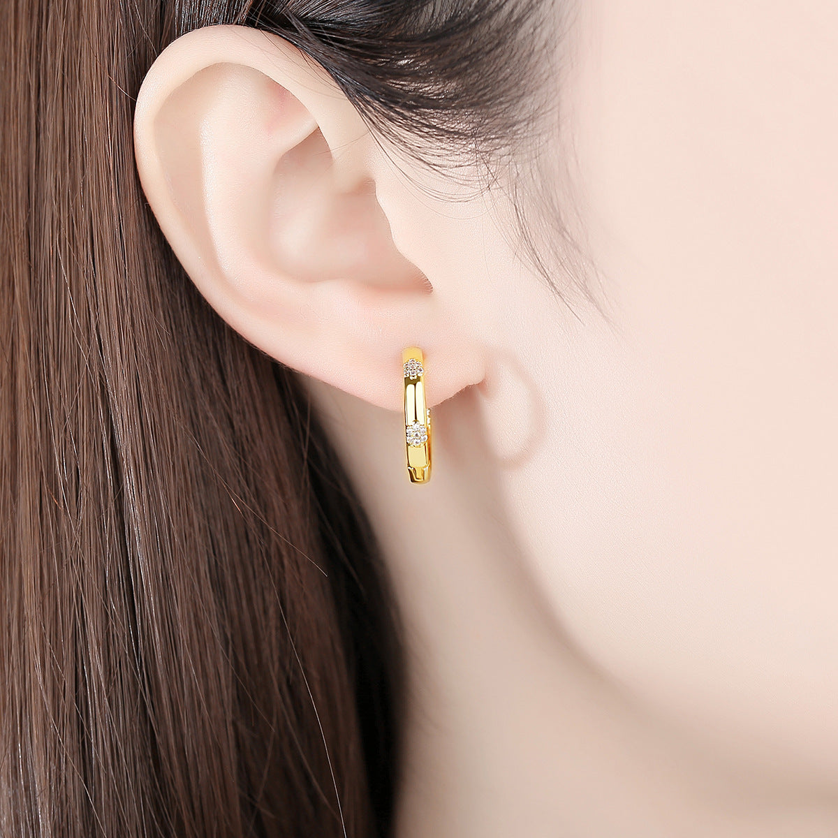 Large Ear Clip Korean Simple Temperamental Small Flower Earrings