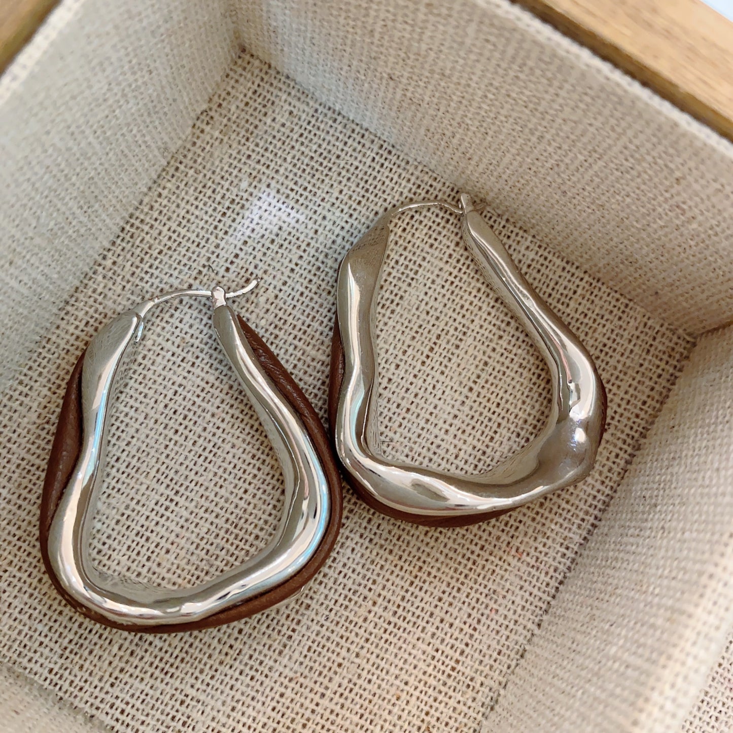 Small Simple Elegant Geometric Irregular Oval Large Size Earrings