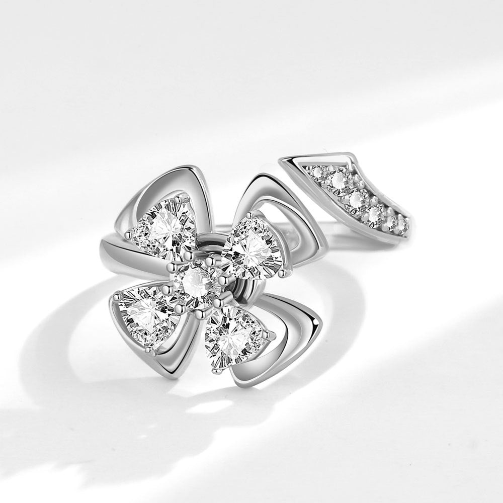 Flower Personality Affordable Luxury Fashion Open Index Rings