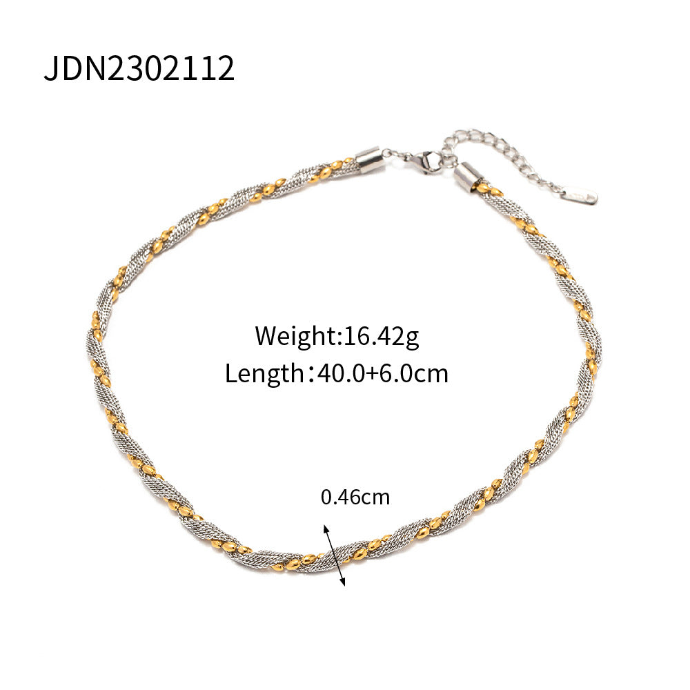 Gold-plated Stainless Steel Two-tone Fashion Niche Necklaces