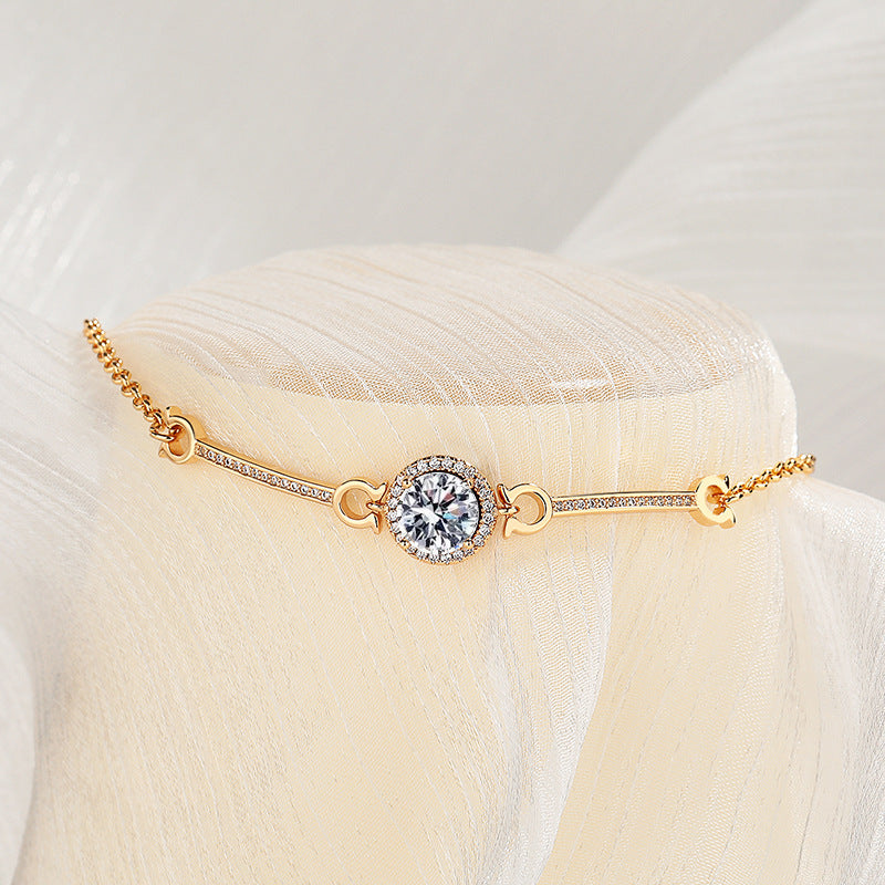 Moissanite Eight Hearts And Arrows Round Bag Bracelets