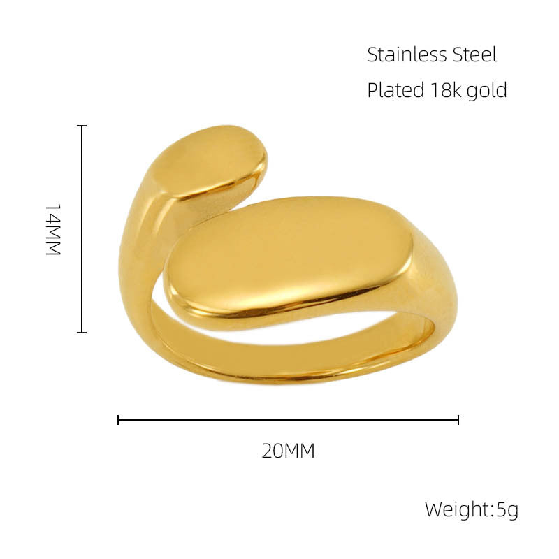 Stainless Steel Mirror Open Titanium Design Sense Rings