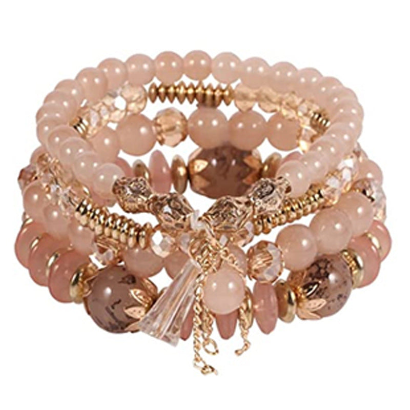 Crystal Suit Gift Gold Tassel Transparent Bracelets