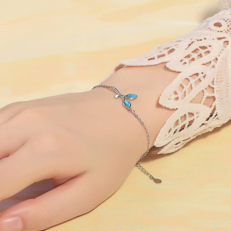 Blue Hipster Style Leaf Ornament Korean Fashion Bracelets