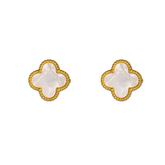 Colorful Lucky Four-leaf Clover Ear Can Match Light Luxury Stud Earrings