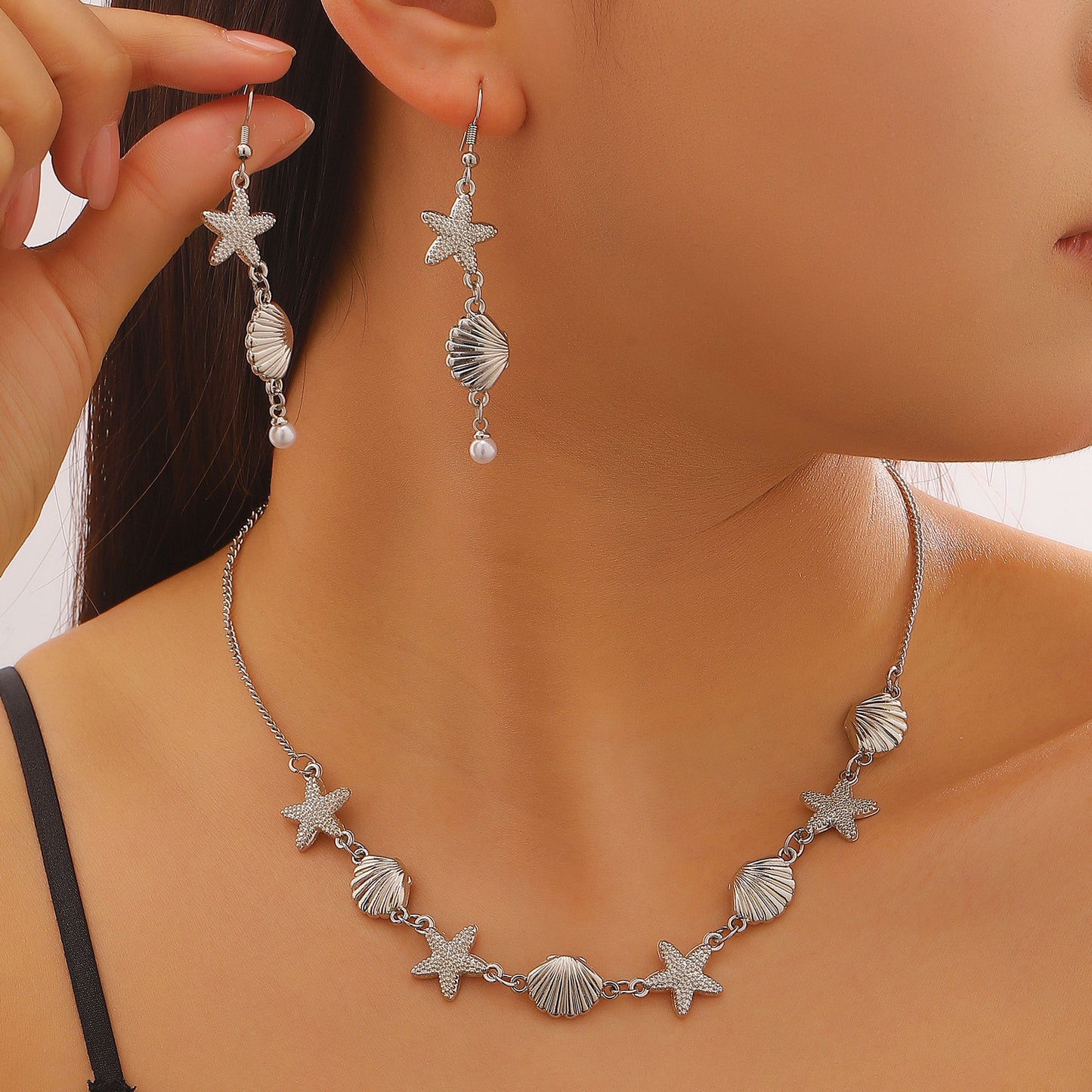 Women's Ocean Style Shell Starfish Waist Chain For Jewelry Set
