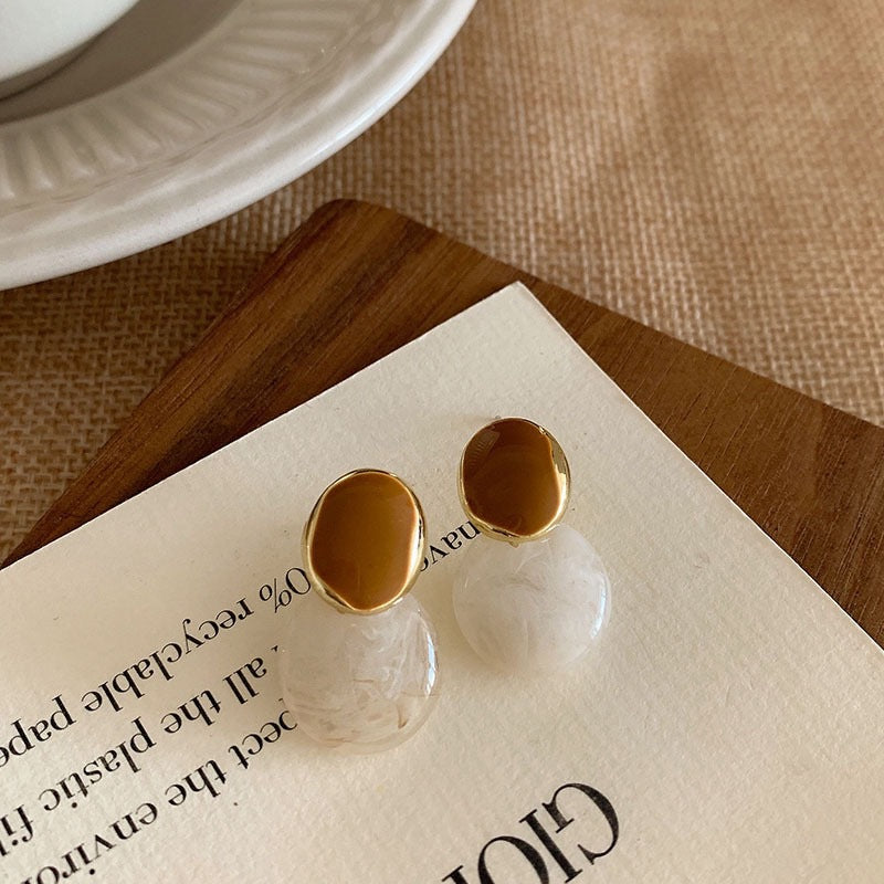 Color Female Niche Design Advanced French Stud Earrings