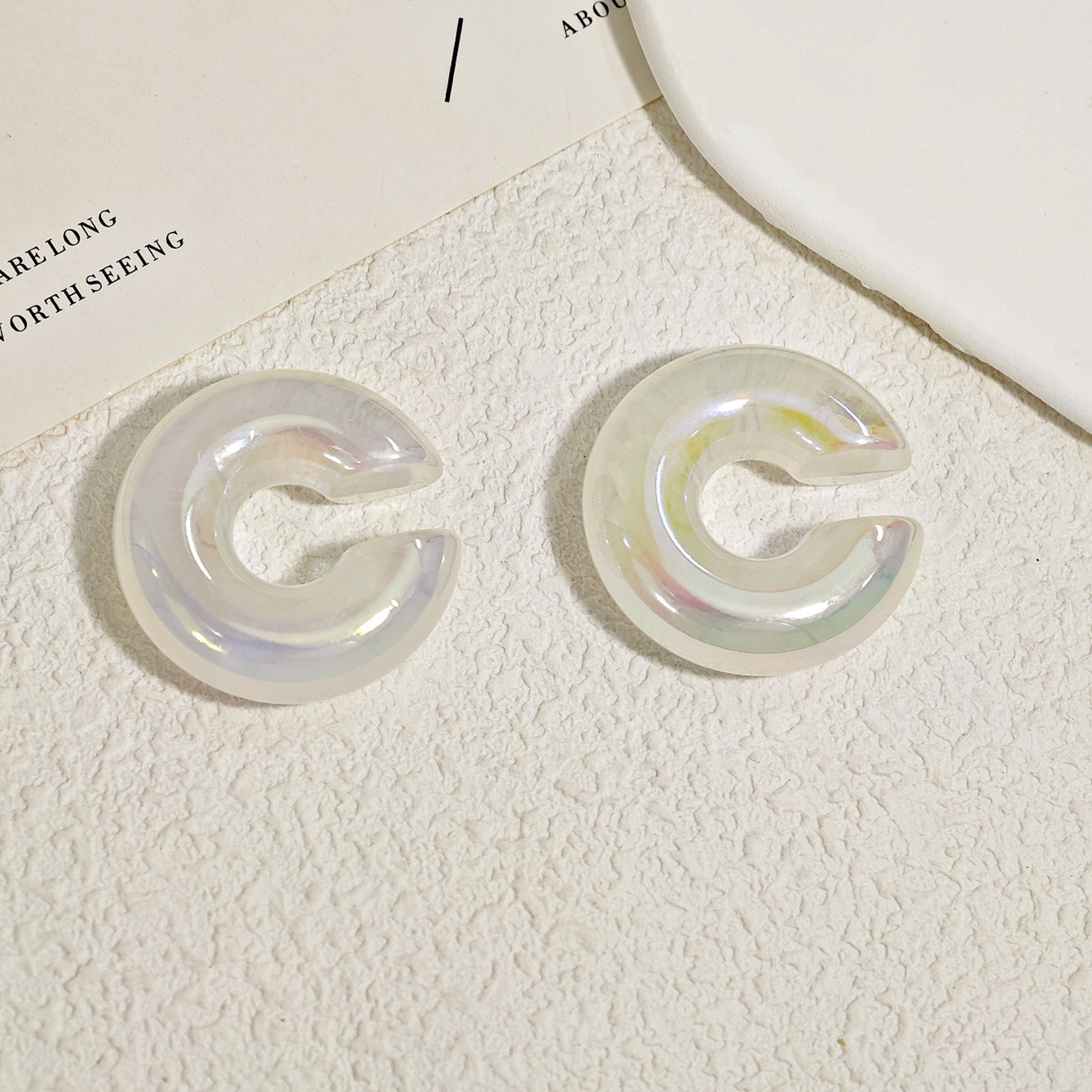 Acrylic Candy Color Matte Simple Design Ear Clip