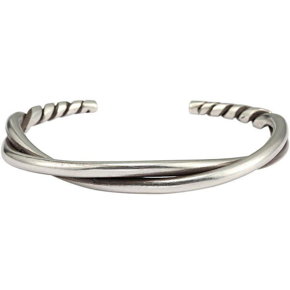 Men's Twisted Fashionable Retro Sterling Sier Opening Bracelets