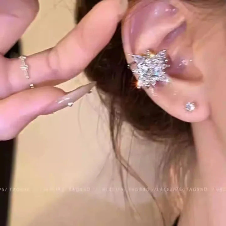 Cool Style Cross Star Zircon Bone Light Luxury High-grade Fashion Rings