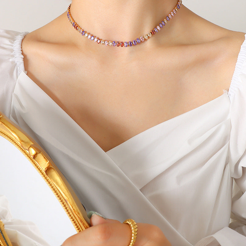 Lady Sense Elegant Graceful Solid Color Colorful Crystals Zircon Bracelets