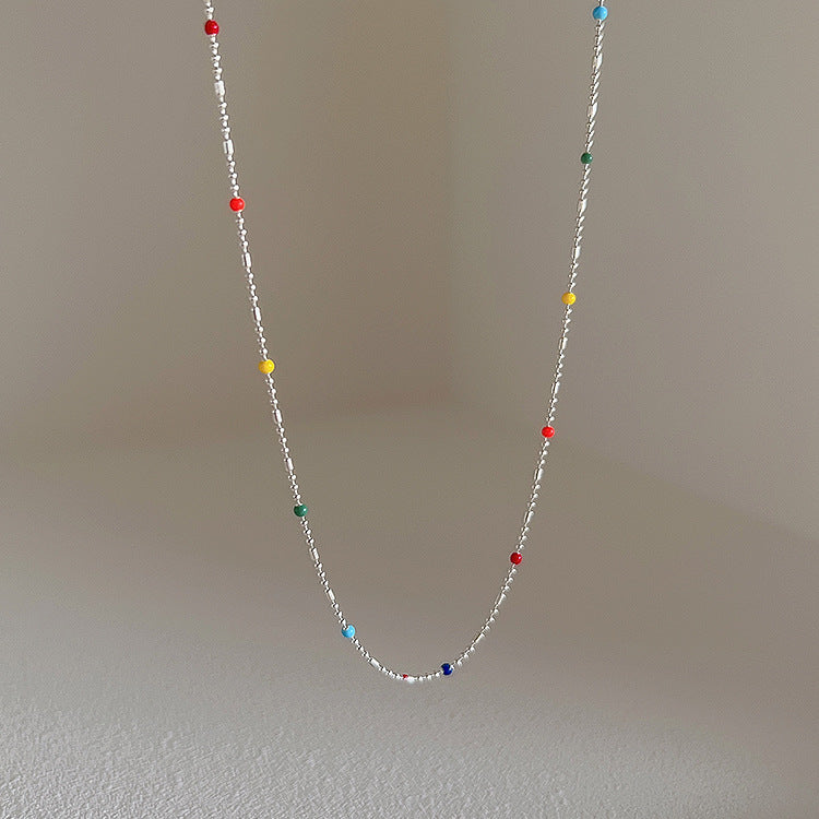 Super Fairy Regenbogen-Beanie-Halsketten mit runden Perlen